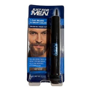 Just for Men 1-Day Beard & Brow Color, Temporary Dye Light Brown 0.3‎ Fl Oz